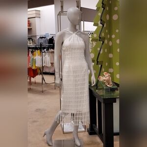 ANTONIO MELANI White Fringe Midi Dress